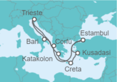 Itinerario del Crucero Italia, Grecia, Turquía TI - MSC Cruceros