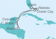 Itinerario del Crucero Bahamas, USA, México, Honduras TI - MSC Cruceros