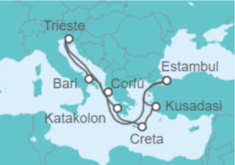 Itinerario del Crucero Grecia, Turquía, Italia TI - MSC Cruceros