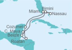Itinerario del Crucero Bahamas, USA, México, Honduras, Belice TI - MSC Cruceros
