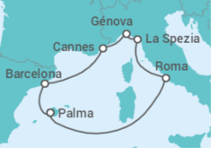 Itinerario del Crucero Italia, España TI - MSC Cruceros