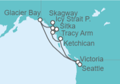 Itinerario del Crucero Alaska - Cunard