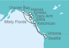 Itinerario del Crucero Alaska - Cunard