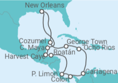 Itinerario del Crucero Honduras, Costa Rica, Panamá, Colombia, Jamaica, Islas Caimán, México - Norwegian Cruise Line