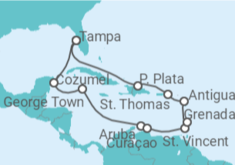 Itinerario del Crucero México, Islas Caimán, Aruba, Curaçao, Antigua Y Barbuda, Islas Vírgenes - Eeuu - Norwegian Cruise Line