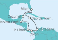 Itinerario del Crucero Islas Caimán, Colombia, Panamá, Costa Rica, México - Norwegian Cruise Line