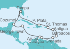 Itinerario del Crucero México, Islas Caimán, Aruba, Curaçao, Barbados, Antigua Y Barbuda, Islas Vírgenes - Eeuu - Norwegian Cruise Line