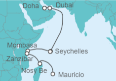 Itinerario del Crucero Emiratos Arabes, Seychelles, Kenia, Madagascar, Mauricio - Norwegian Cruise Line