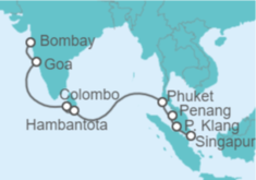 Itinerario del Crucero India, Sri Lanka, Tailandia, Malasia - Celebrity Cruises