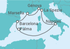 Itinerario del Crucero Italia, España, Francia - MSC Cruceros