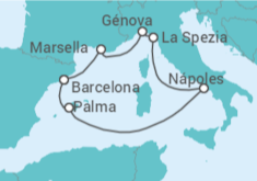 Itinerario del Crucero Francia, Italia, España - MSC Cruceros