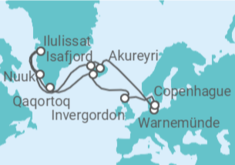 Itinerario del Crucero Islandia, Groenlandia, Reino Unido, Dinamarca - MSC Cruceros