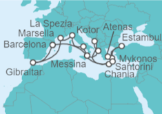 Itinerario del Crucero Gibraltar, Francia, Italia, Grecia, Turquía, Montenegro - Princess Cruises