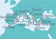 Itinerario del Crucero desde Civitavecchia (Roma) a Nápoles (Pompeya) - Princess Cruises