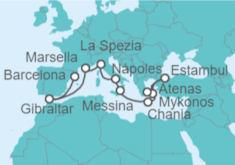 Itinerario del Crucero Gibraltar, Francia, Italia, Grecia, Turquía - Princess Cruises