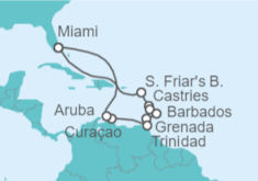 Itinerario del Crucero Martinica, Santa Lucía, Barbados, Trinidad Y Tobago, Curaçao, Aruba - Princess Cruises