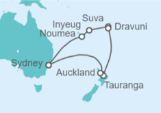 Itinerario del Crucero Nueva Caledonia, Fiji, Nueva Zelanda - Princess Cruises