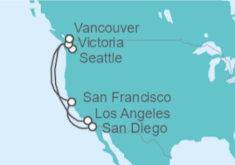 Itinerario del Crucero USA, Canadá - Princess Cruises