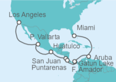 Itinerario del Crucero México, Costa Rica, Panamá, Aruba - Princess Cruises