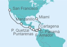 Itinerario del Crucero Colombia, Panamá, Costa Rica, México - Princess Cruises