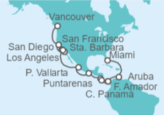 Itinerario del Crucero desde Vancouver (Canadá) a Fort Lauderdale (Miami) - Princess Cruises