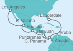 Itinerario del Crucero Aruba, Panamá, Costa Rica, México - Princess Cruises