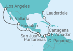 Itinerario del Crucero Colombia, Panamá, Costa Rica, México - Princess Cruises