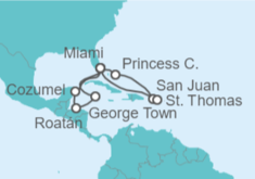 Itinerario del Crucero Puerto Rico, Islas Vírgenes - Eeuu, USA, México, Honduras, Islas Caimán - Princess Cruises