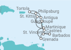Itinerario del Crucero Martinica, Guadalupe, Saint Maarten, Islas Vírgenes - Reino Unido, Antigua Y Barbuda, Santa Lucía - MSC Cruceros
