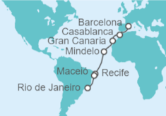 Itinerario del Crucero Marruecos, España, Cabo Verde, Brasil - Costa Cruceros