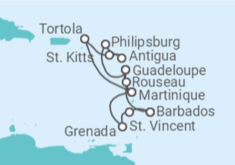 Itinerario del Crucero Martinica, Guadalupe, Saint Maarten, Antigua Y Barbuda, Islas Vírgenes - Reino Unido - MSC Cruceros