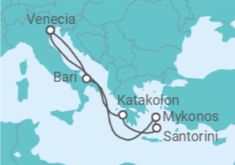 Itinerario del Crucero Italia, Grecia - Costa Cruceros