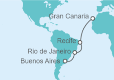 Itinerario del Crucero Brasil - Costa Cruceros