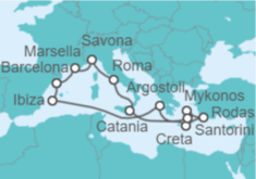 Itinerario del Crucero Grecia, España, Francia, Italia - Costa Cruceros