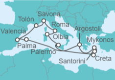 Itinerario del Crucero Francia, España, Grecia, Italia - Costa Cruceros