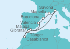 Itinerario del Crucero Italia, España, Marruecos, Gibraltar - Costa Cruceros