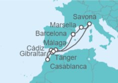 Itinerario del Crucero Italia, España, Marruecos, Gibraltar - Costa Cruceros