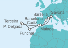 Itinerario del Crucero Francia, Italia, España, Portugal - Costa Cruceros