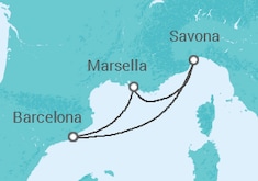 Itinerario del Crucero Italia, España - Costa Cruceros