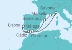 Itinerario del Crucero Italia, España, Portugal, Gibraltar - Costa Cruceros