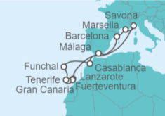 Itinerario del Crucero Islas Canarias - Costa Cruceros