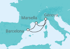 Itinerario del Crucero Italia, España - Costa Cruceros