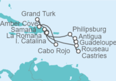 Itinerario del Crucero Santa Lucía, Guadalupe, Antigua Y Barbuda, Saint Maarten, República Dominicana, Bahamas - Costa Cruceros