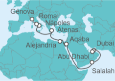 Itinerario del Crucero desde Dubái (EAU) a Génova (Italia) - Costa Cruceros