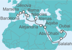 Itinerario del Crucero desde Dubái (EAU) a Barcelona (España) - Costa Cruceros