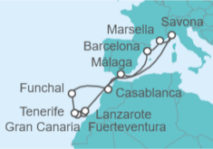 Itinerario del Crucero Islas Canarias - Costa Cruceros