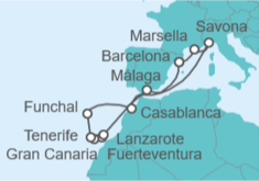 Itinerario del Crucero Islas Canarias - Costa Cruceros