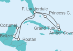 Itinerario del Crucero Bahamas, USA, México, Belice, Honduras - Princess Cruises