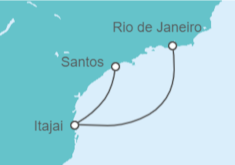 Itinerario del Crucero Brasil - Costa Cruceros