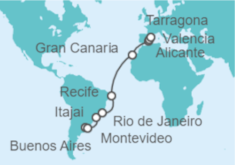 Itinerario del Crucero Uruguay, Brasil, España - MSC Cruceros